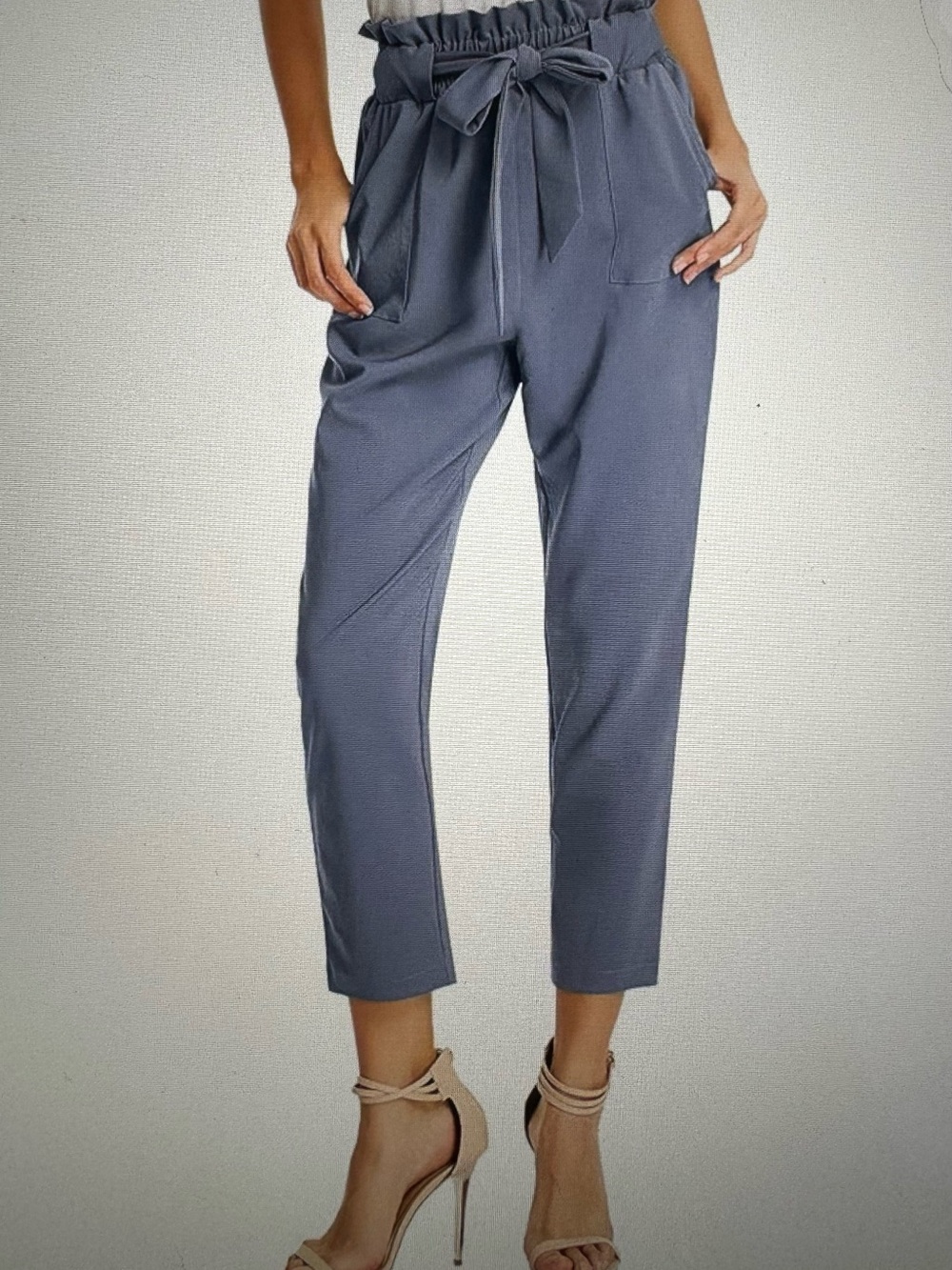 Grace Karin Women’s Cropped Paper Bag Pants, Size S